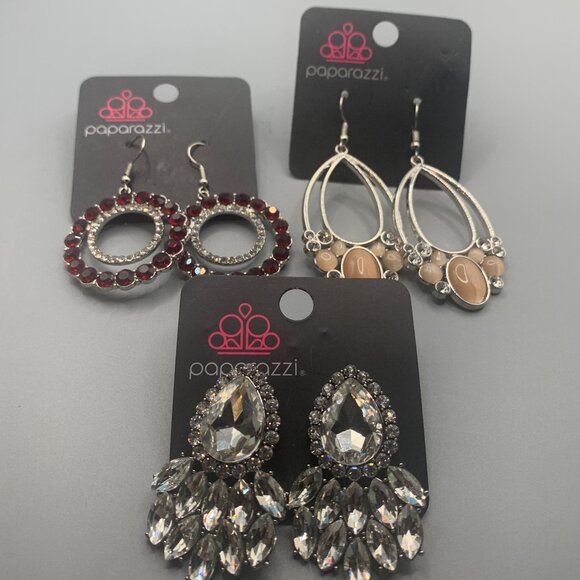 paparazzi Jewelry - Lot of 3 Paparazzi Statement Earrings NEW ON PACKAGE